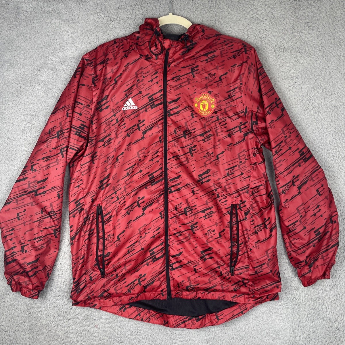 2016/17 Adidas Manchester United Soccer Windbreaker Jacket Mens