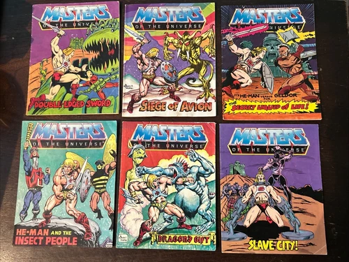 Lot of 6 Vintage He-Man Masters of the Universe MOTU Mini Comic Books 1983