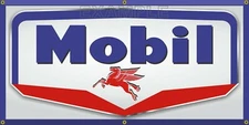 MOBIL GASOLINE GAS STATION VINTAGE OLD SCHOOL SIGN REMAKE BANNER SIZE OPTION