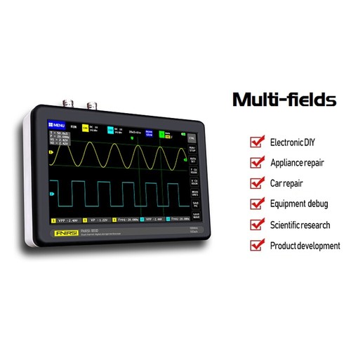 FNIRSI 1013D Pocket 2 Channels Digital Tablet Oscilloscope 100MHz ...
