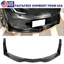 Carbon Fiber Front Lip Splitter+Side Winglets For 14-19 Corvette C7 Z06 Stage 5
