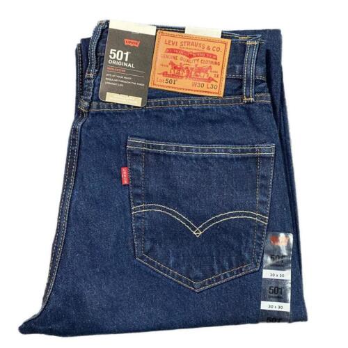 Levis® 501 Mens Denim Jeans Original Fit bottoms Straight Leg Pants Jean ONE WSH - Imagen 1 de 3