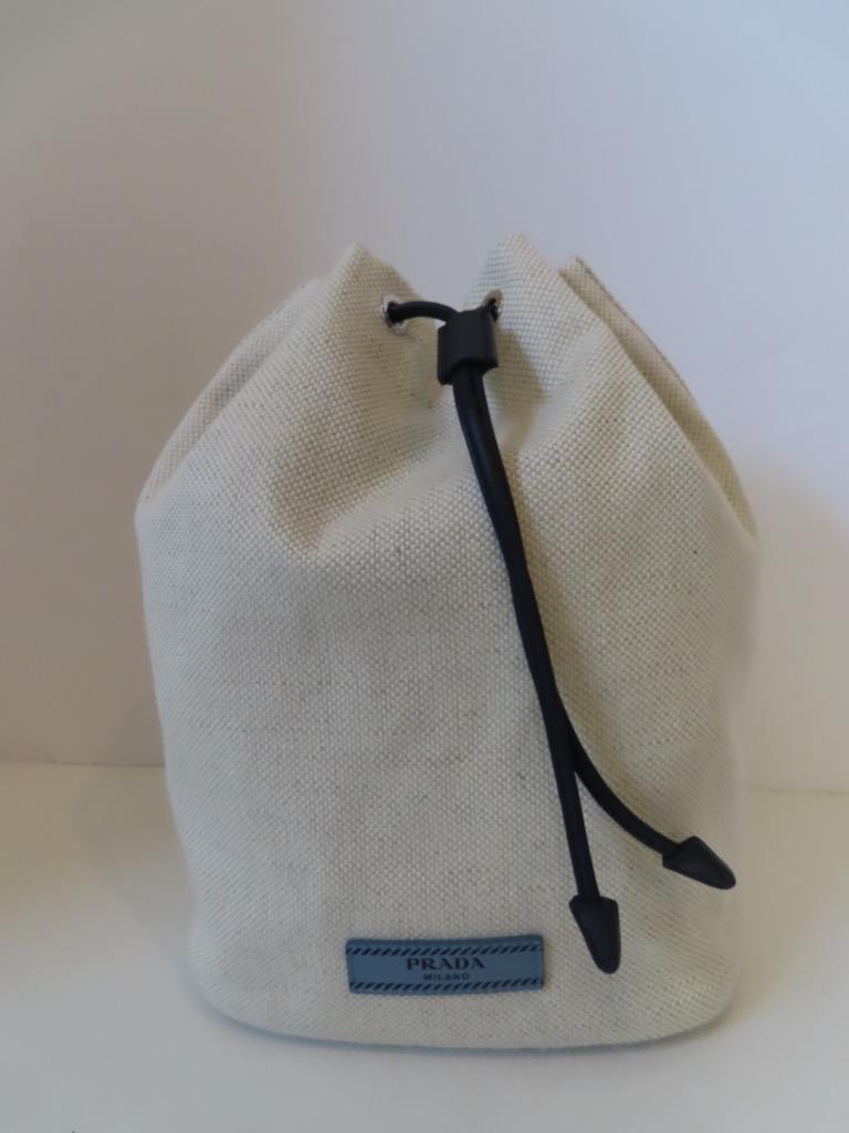 PRADA★素敵!Natural Mistolino Drawstring Pouch NWOB PRADA Natural Mistolino Drawstring Pouch | eBay