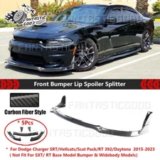 For Dodge Charger SRT 2015-23 Carbon Fiber V4 Style Winglet Front Bumper Lip Kit