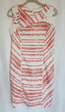 Vintage AWOSS Women's Structured Dress Pink White Sleeveless sz L measurements 