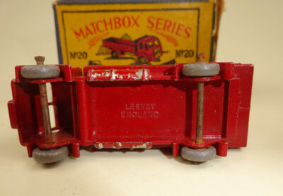 Matchbox No.20A ERF Stake Truck d'red rare grey plastic wheels