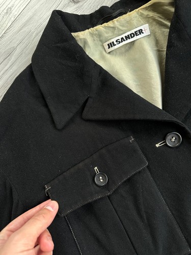 Jil Sander vintage women's wool angora black pockets coat Size: XL - Picture 6 of 16