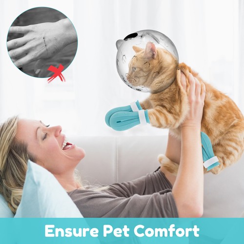 Cat Muzzle for Grooming Breathable Cat Muzzle Helmet Transparent Cat Space ◪ - Picture 9 of 18