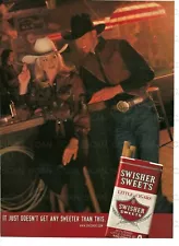 2000 Swisher Sweets Little Cigars Vintage Magazine Ad   Cowboy Couple At Bar