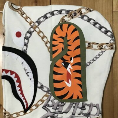 BAPE JEWELS SHARK FULL ZIP HOODIE White A Bathing Ape Size L | eBay