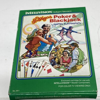VTG 70s Intellivision Las Vegas Poker & Blackjack Video Game Mattel TV Complete