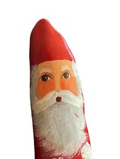 Old World Hand Painted Santa Claus reclaimed wood Folk Art 9.25” Hand Made