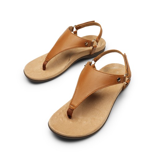 Women Flat Sandals Arch Support Soft Cushion Summer T-Strap Thong Sandals - Picture 46 of 58
