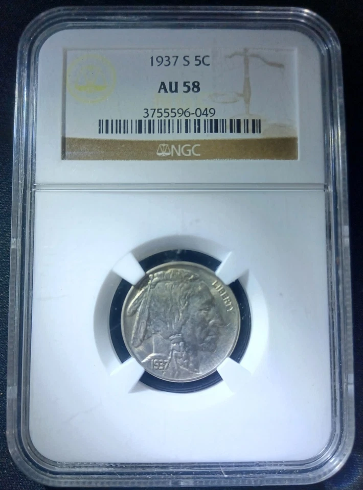 1937 S Buffalo Nickel (AU58 NGC) - Image 3 of 4