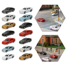 50pcs N Scale Model Vehicles Cars 1:160 Building Scenery Railway Layout C150