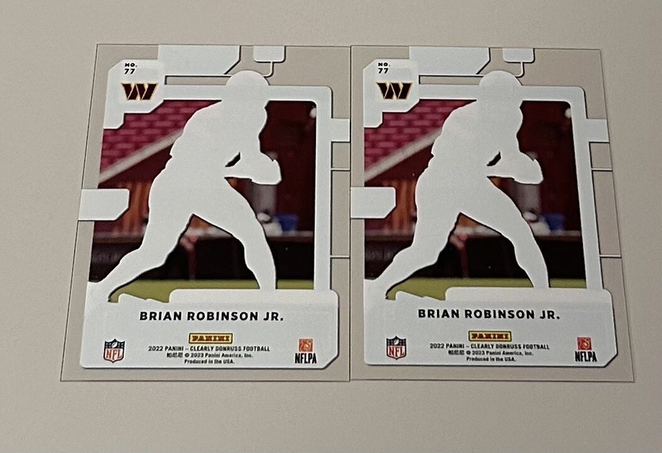 Brian Robinson Jr. Washington Commanders Clearly (2) Rated Rookie Card ...