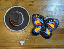 AMERICAN GIRL DOLL HOPSCOTCH HILL DRESS UP COWBOY HAT, BUTTERFLY WINGS, CAT NOSE