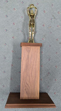 march madness giant male basketball trophy column solid walnut championship