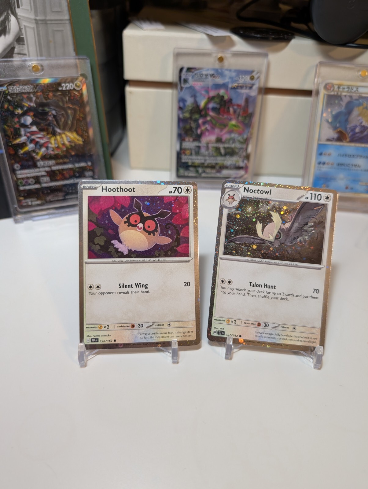 Pokemon Hoothoot 126/162 + Noctowl 127/162 Cosmos Holo Promo 