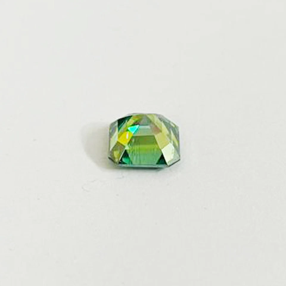 4-5 Ct Greenish Blue Lab Created Diamond Loose Asscher Cut Great Shine & Luster - Image 2 of 4