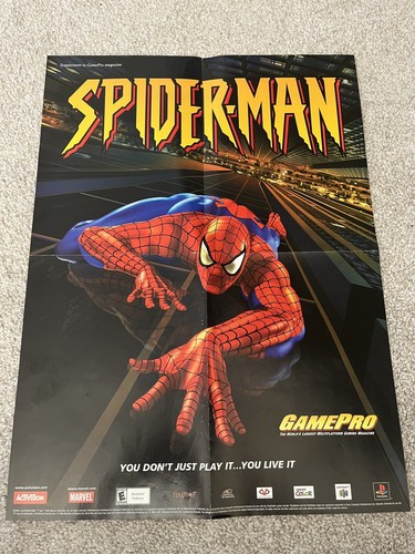 Lrg 2000 Spider-Man Game Ad Poster 20" x 15" N64 PlayStation PS1 GBC GamePro (J) - Picture 2 of 21