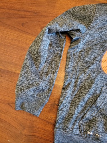 Nike Therma Gray & Orange Hoodie Sweatshirt Pullover Dri-fit size 7 - Picture 5 of 10