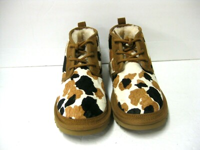 UGG Neumel Cow Print Calf Hair Boots Chestnut Brown 1122152 Mens 9 Womens 11 UGG NEUMEL COW PRINT MEN ANKLE BOOTS CHESTNUT US 11 /UK 10  main image 4