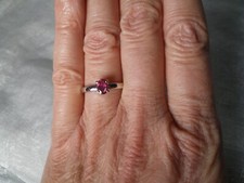 Cruzeiro Rubellite ring, size N/O, 0.41 carats, 2.1 grams of 925 Sterling Silver