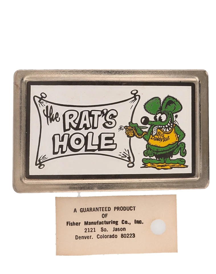 Rat Fink Ed Roth Hippie Hot Rod Modded Hotrod Car 1970 Nuevo de Lote Antiguo Hebilla de Cinturón Foto 3 de 4