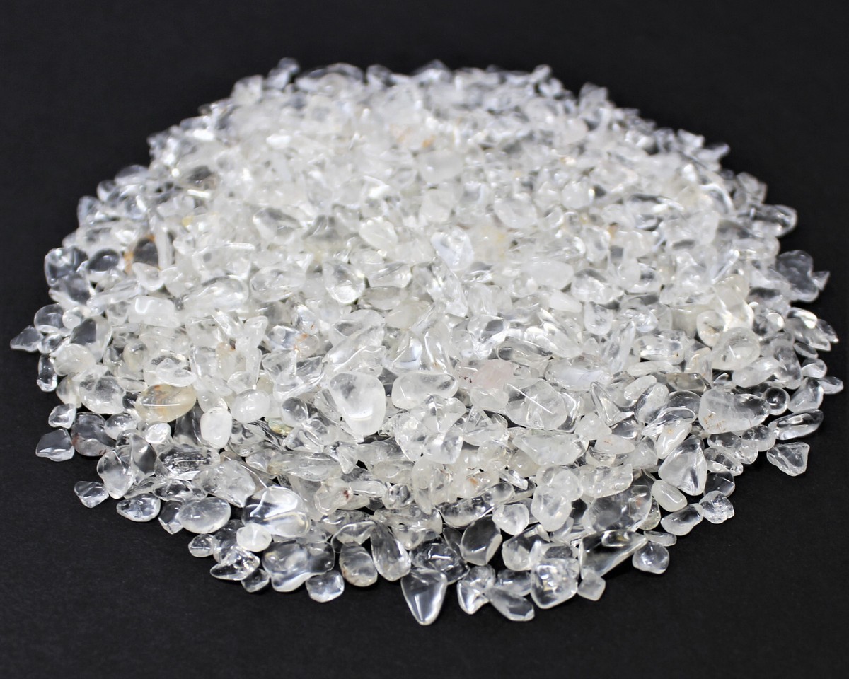1/4 lb Clear Quartz Semi Tumbled Stones Chips Mini Crystal 5