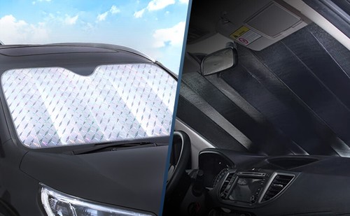 2x Parabrisas Plegable Coche Camión Parasol Ventana Delantera Cubierta Visera UV Parasol - Imagen 12 de 15