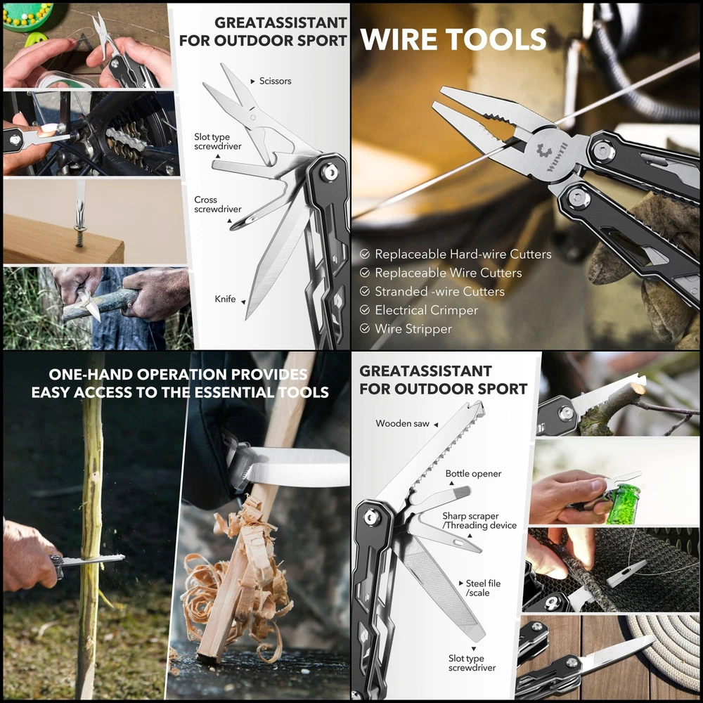 Multi-tool 16-in-1 Multitool Plier Folding Pocket Tool Bottle Opener Knife