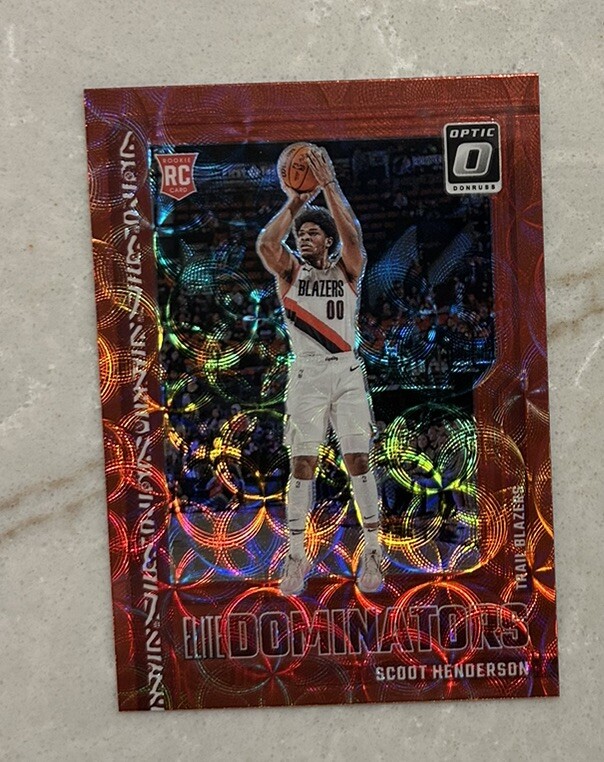 2023-24 Donruss Optic -Rookie Elite Dominators Red Scope #10 Scoot Henderson RC