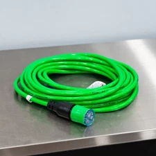 50' Pro Lock Locking Lighted Extension Cord | 12/3 SJTW Green | The Clean Garage