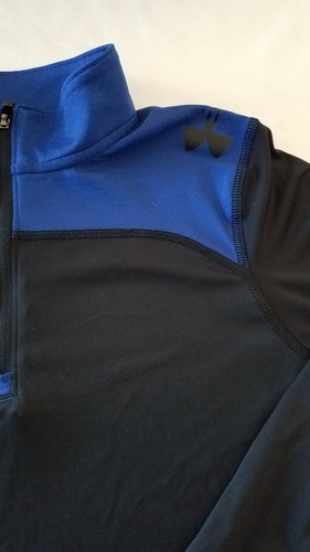 Boys YOUTH LARGE LOOSE HEAT GEAR Under Armour Combine 1/4 Zip POLY Pullover - Picture 5 of 12