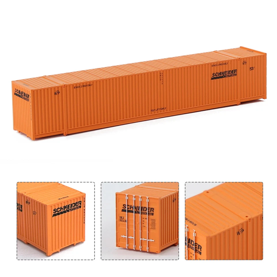 Evemodel 3pcs N Scale 53ft 1:160 Shipping Container 53' Cargo Box with Magets - Image 3 of 4