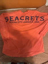 VINTAGE 80s Long Sleeve Bright Pink/Peach Rn#131422 Size. M SPiRiT USA Made