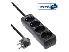 InLine Multi Outlet 4x Shucko Cable 5m, Black 5m 16445E