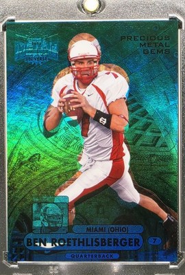 2013 Fleer Retro Ben Roethlisberger Precious Metal Gems Teal /50 PMG