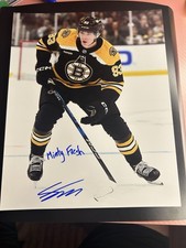 Fraser Minten Signed 8x10 Photo Boston Bruins Inscribed Minty Fresh With Coa  