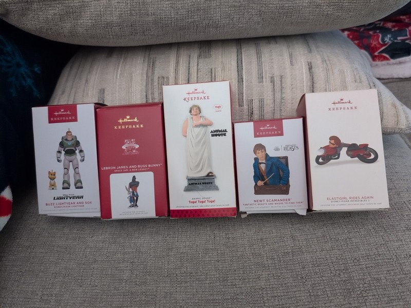 5 Hallmark keepsake Ornament  lot Bugs LeBron Elastigirl Buzz Light Year Toga