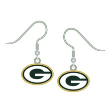 Green Bay Packers Silber J-Haken Logo Ohrringe