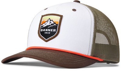 Danner Unisex Mountain Crest White/Loden/Brown Cotton Blend Trucker Cap OS