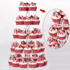 Acrylic Round Cupcake Stand Display 5 Tier Cup Cake Holder Wedding&Party Events