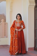Wedding Wear Pure Chinnon Silk Kurta And Palazzo With Stylish Dupatta For Women