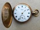 NO RESRV 1907 WALTHAM Gold Plated Full Hunter Pocket Watch Vintage Antique Scrap