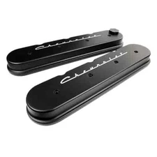 Billet Specialties BLK95423 Valve Cover Set GM LS Series Chevrolet Script Design