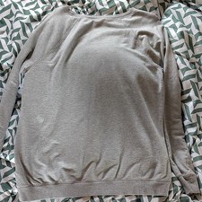 Women's Gray Solid Crew Neck Raglan Long Sleeve Pullover Sweatshirt