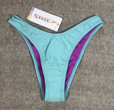 Speedo Solid Scoop High Leg Bikini Bottoms Turquoise Blue XXS UK 6 8 FLU3NTE