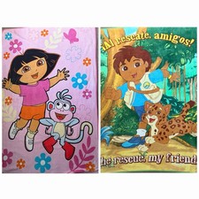 Vintage Dora the Explorer Diego Plush Fleece Blanket Bundle Pls Read